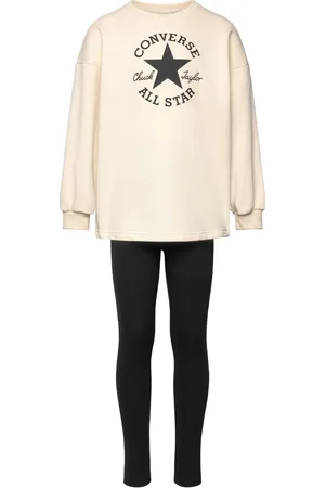 Converse Crewneck And Leggings Set Beige