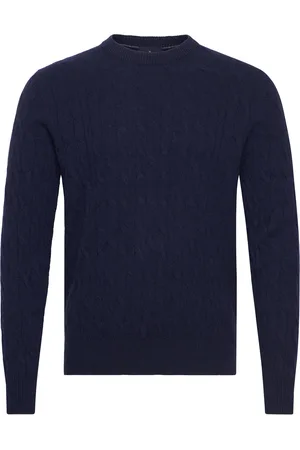 Hackett Lw Cable Crew Navy