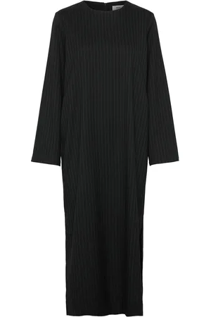 Object Objlisa Lo L/S Midi Dress Aop Div Black