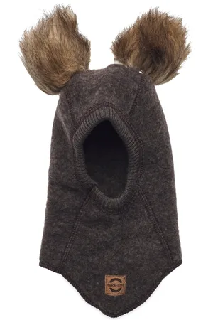 Mikk-Line Wool Fullface W. Pom Pom Brown