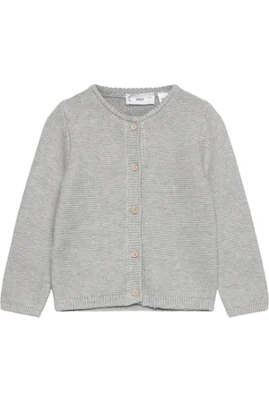 MANGO Button Knit Cardigan Grey