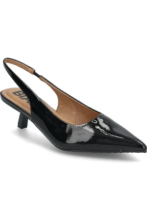Bianco Biakristin Kitten Heel Slingback Patent Black