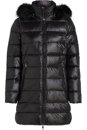 Tommy Hilfiger Gloss Down Tyra Coat With Fur Black