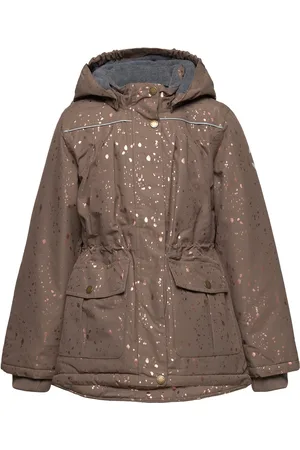 Mikk-Line Polyester Girls Jacket - Glitter Brown