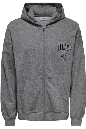 Only & Sons Onslegacy Sweat Zip Vtg Hoodie Grey