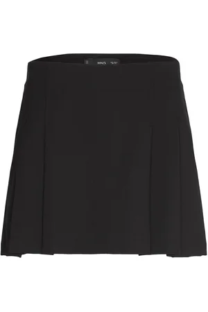 MANGO Pleated Mini-Skirt Black