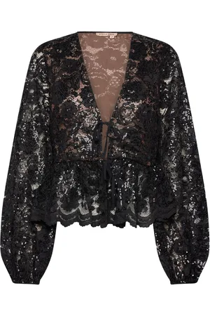 Stella Nova Lace Sequins Blouse Black