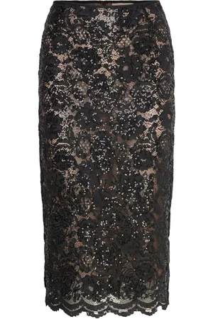 Stella Nova Delicate Lace Pencil Skirt Black