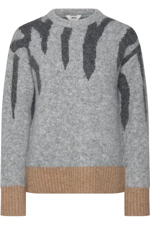 Object Objrabu Knit L/S Re Pullover 134 Grey