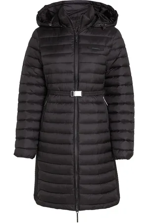 Calvin Klein Lw Padded Smocking Knee Coat Black