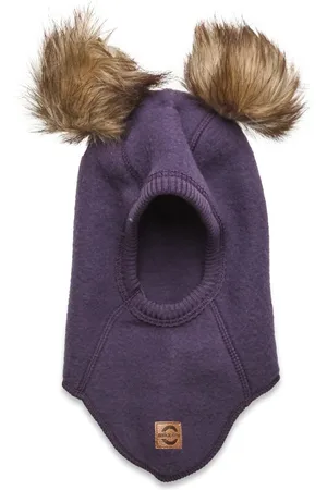 Mikk-Line Wool Fullface W. Pom Pom Purple