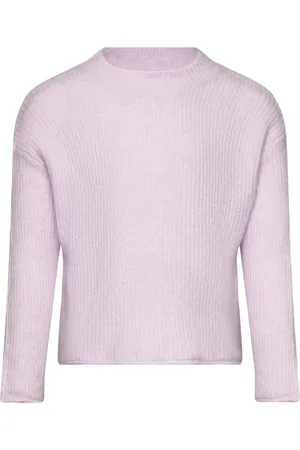 MANGO Ribbed Knit Sweater Purple