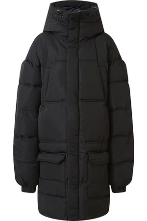 Sixth June Long Puffer Jacket With Hood Black