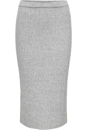ONLY Onljeanett Life Midi Rib Skirt Cc Knt Grey