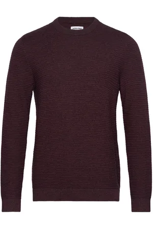JACK & JONES Jjotto Knit Crew Neck Ln Jack & J S Burgundy