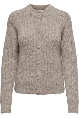 ONLY Onlmaggie Life Ls O-Neck Cardigan Cc Knt Brown