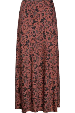 French Connection Jeannie Ennise Satin Skirt Brown