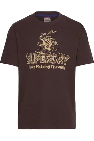 Superdry Travel Postcard Graphic Tee Brown