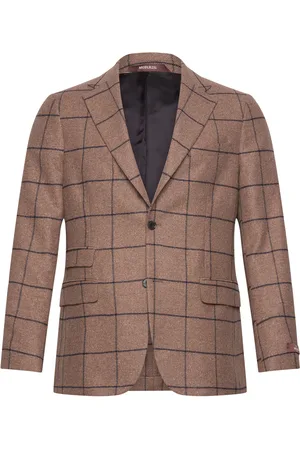 Morris Windowpane Wool Jkt Brown