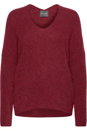 Mos Mosh Thora V-Neck Knit Burgundy