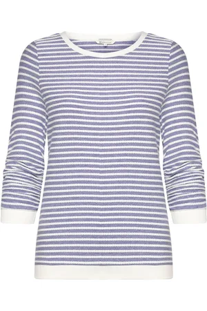 TOM TAILOR Striped Jacquard Sweatshirt Blue