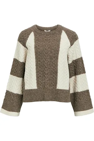 Object Objrosa Knit L/S Re Pullover 134 Brown
