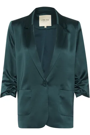 Cream Crcocamia Sateen Blazer Green