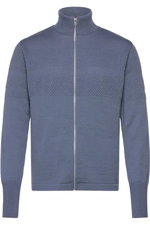Mads Norgaard Wool Klemens Zip Knit Blue