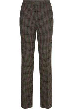 Ralph Lauren Checked Twill Straight-Leg Pant Brown