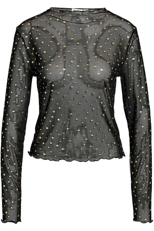 Noisy May Nmstar Foil L/S High Neck Mesh Jrs Fwd Black