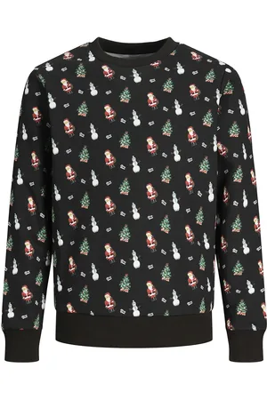 JACK & JONES Jjxmas Merry Aop Sweat Crew Neck Jnr Jack & J S Green