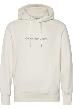 Calvin Klein Chenille Monologo Hoodie Cream