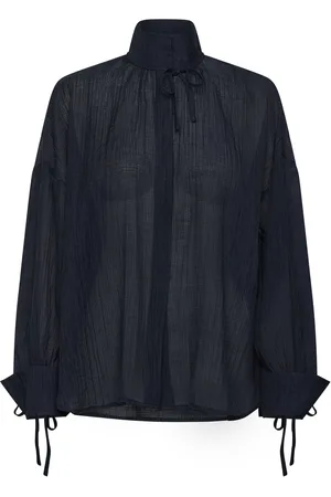 Stella Nova Volume Shirt With Tiebow Navy