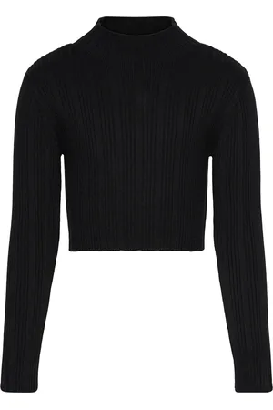 TOM TAILOR Cropped Knit Pullover Black