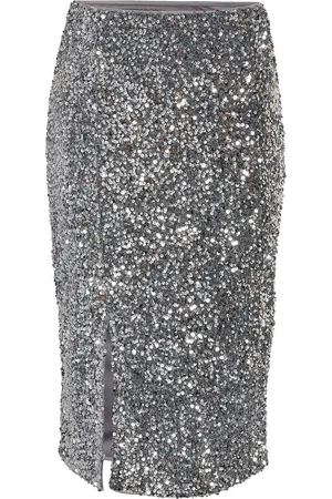 Noisy May Nmmia Nw Midi Sequin Skirt Wvn Silver