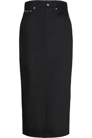 Calvin Klein Maxi Denim Skirt Black