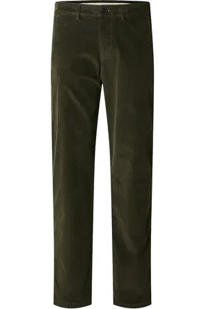 SELECTED Slh196-Straight Miles Cord Pants W Noos Green