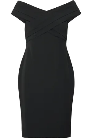 Ralph Lauren Plshd Crepe-Cocktail Dress Black