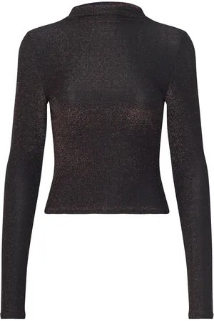Noisy May Nmmabelle L/S Lurex Funnel Neck Jrs Black