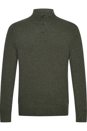 Ralph Lauren Speckled Wool-Blend Mockneck Sweater Khaki