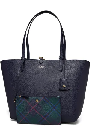 Ralph Lauren Faux-Leather Reversible Tote Bag Blue