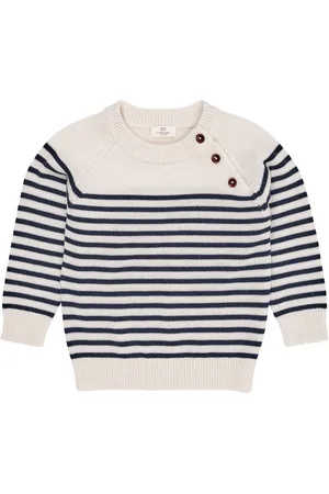 Copenhagen Colors Merino Classic Striped Pullover Cream