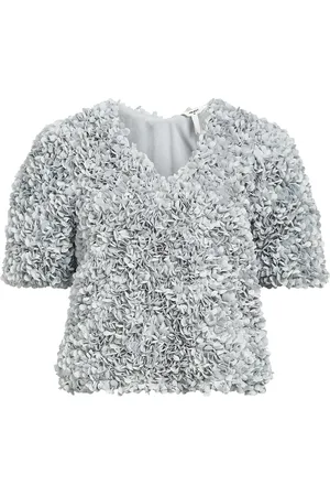 Object Objsparta S/S V-Neck Top 136 Silver
