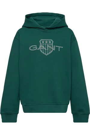 GANT Relaxed Contrast Shield Hoodie Green
