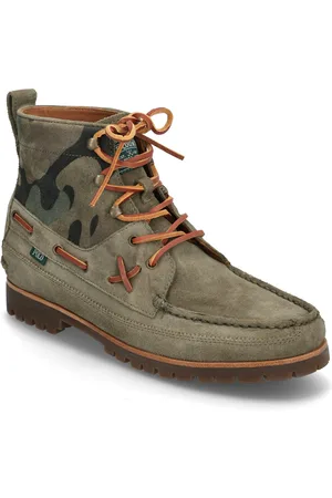 Ralph Lauren Ranger Mid Camo Suede Boot Green