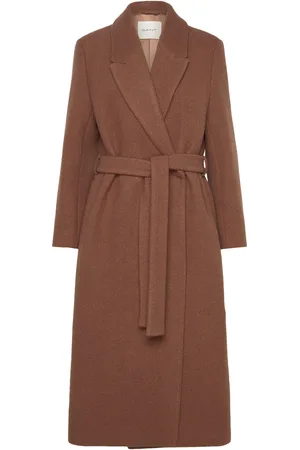 GANT Textured Wrap Coat Brown
