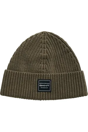 GANT Cotton Ribbed Beanie Green