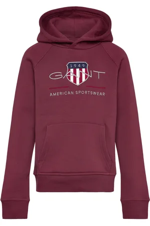 GANT Archive Shield Hoodie Burgundy