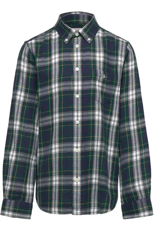GANT Checked Flannel Bd Shirt Navy