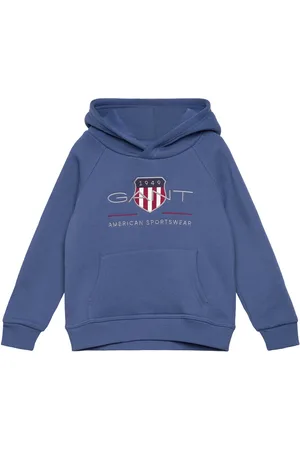 GANT Archive Shield Raglan Hoodie Blue